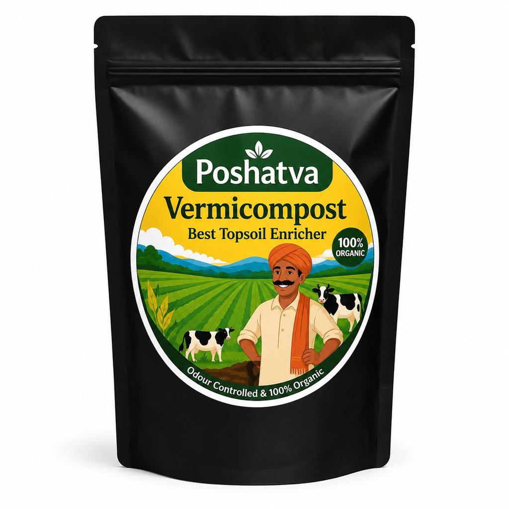Poshatva Vermicompost | 100% Organic Earthworm Compost | Natural Soil Enricher for Plants & Gardening