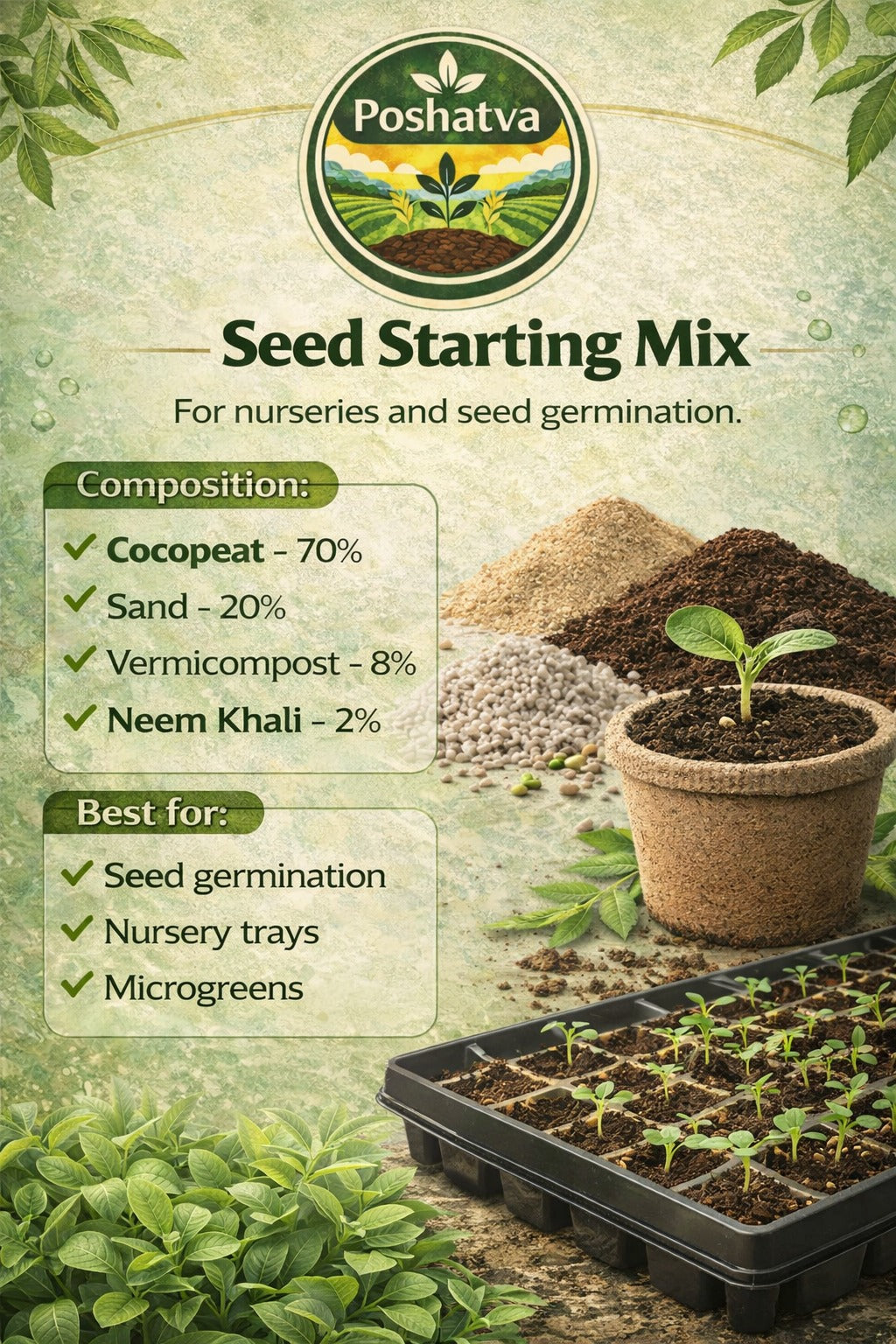 Seed Starting Mix composition and best uses