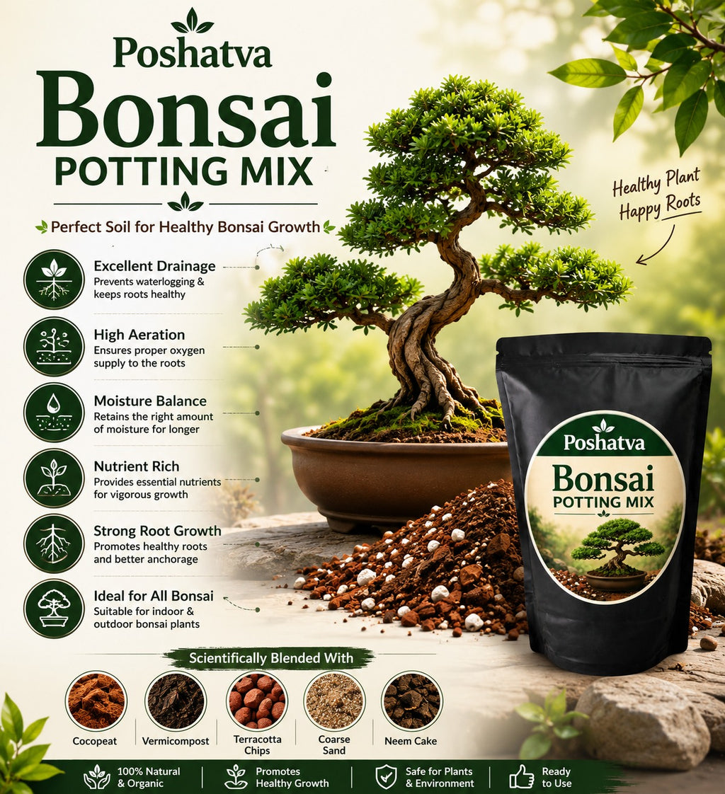Poshatva Bonsai Potting Mix | Premium Soil Mix for Indoor & Outdoor Bonsai Plants