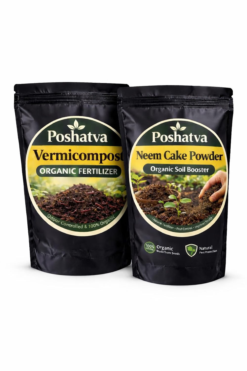 Poshatva Vermicompost and Neem Cake Powder combo packs