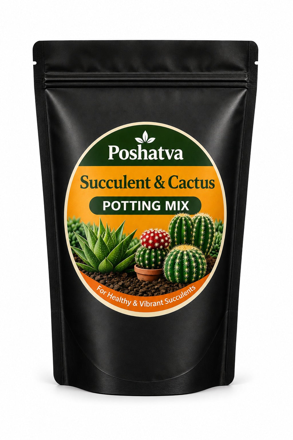 Poshatva Succulent & Cactus Potting Mix | Fast Draining Soil Mix for Succulents & Cactus | Ready-to-Use Potting Soil for Indoor & Terrace Plants