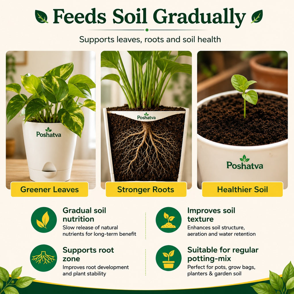 Poshatva Vermicompost | 100% Organic Earthworm Compost | Natural Soil Enricher for Plants & Gardening