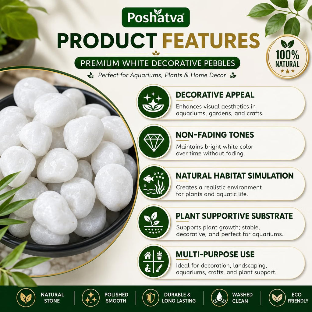 White decorative pebbles product features